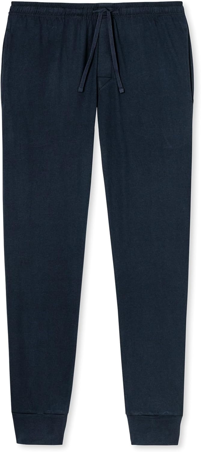 Schiesser Herren Mix & Relax Hose Lang Bündchen Schlafanzughose 54 Dunkelblau_163839, 54 Dunkelblau_