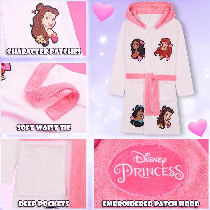 Get Trend Bademantel Mädchen, Flauschig mit Prints von Stitch und Angel, Barbie, Disney Prinzessinne