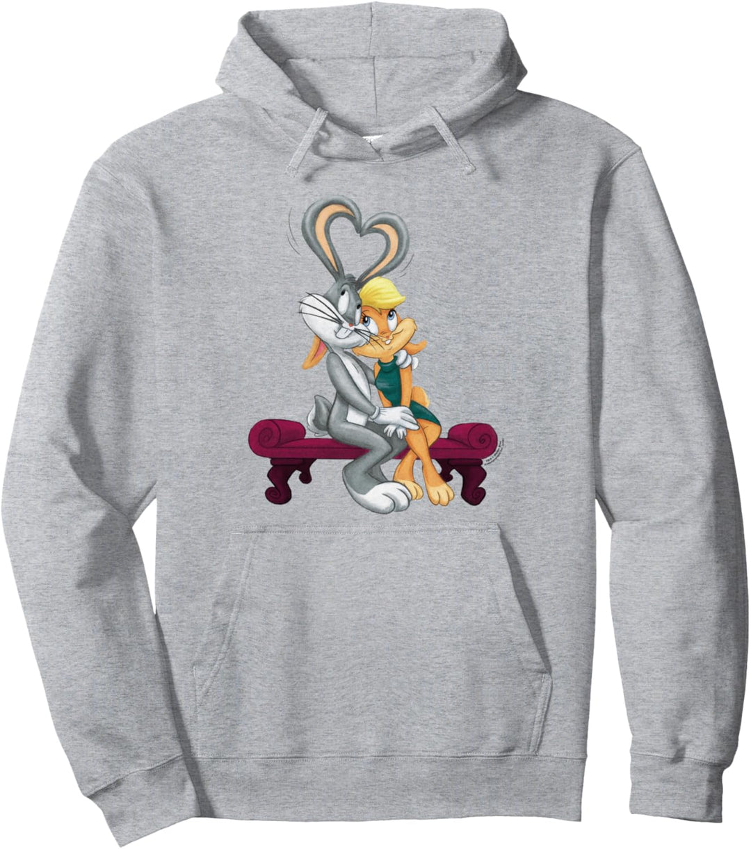 Looney Tunes Bugs and Lola Hearts Valentine's Day Pullover Hoodie