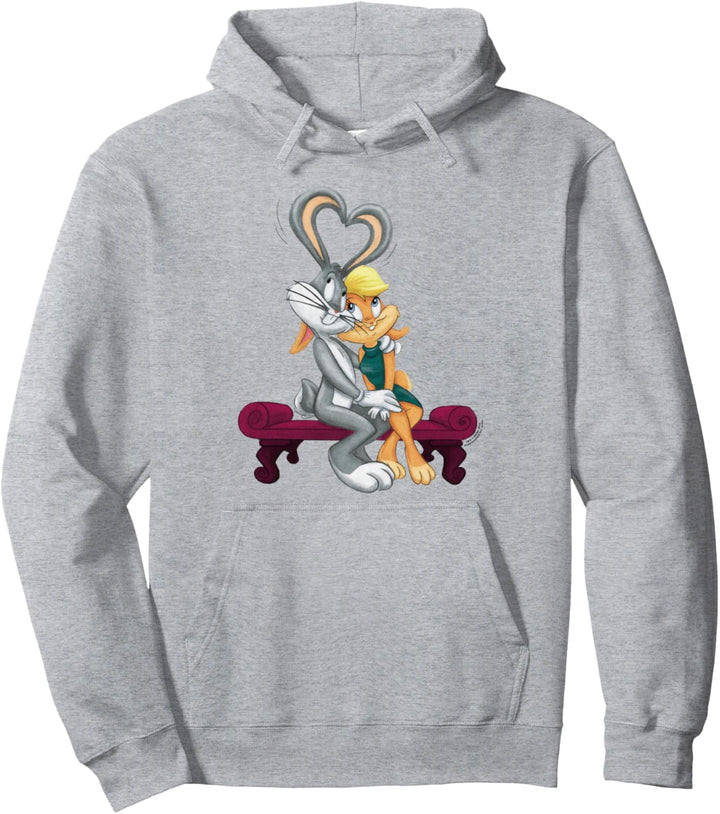 Looney Tunes Bugs and Lola Hearts Valentine's Day Pullover Hoodie