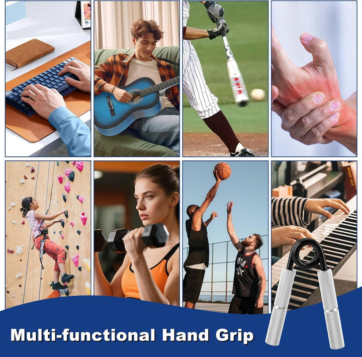 JMIATRY 6 Stück Handtrainer Fingertrainer, Griffkraft Trainer, 100-350LB Metall Grip Trainer für Mus