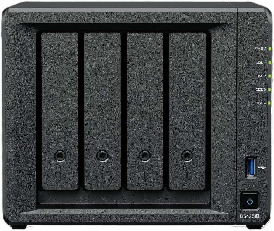 Synology DiskStation DS425+ 4-Bay 3,5" DiskStation ohne Disk Intel Celeron J4125 1x1GbE + 1x2.5GbE 2