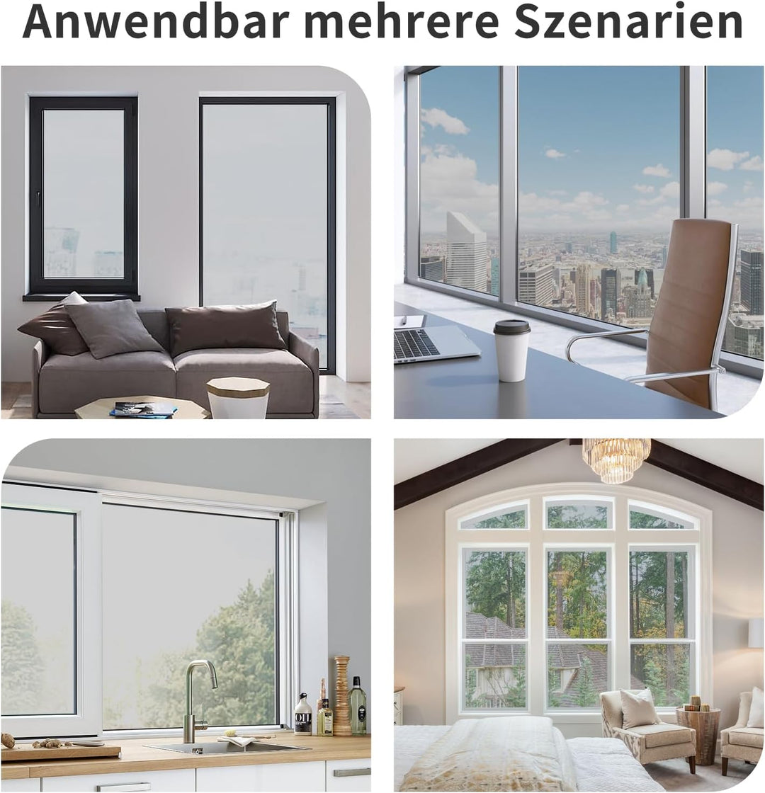FILMGOO Fensterfolie Sichtschutz Spiegelfolie Fenster Selbstklebend Sonnenschutz Anti-UV Folie Priva