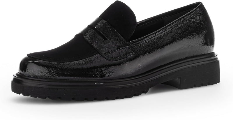 Gabor Damen Slipper, Frauen Halbschuhe,Wechselfussbett,Komfortable Mehrweite (H) 38 EU Weit Schwarz