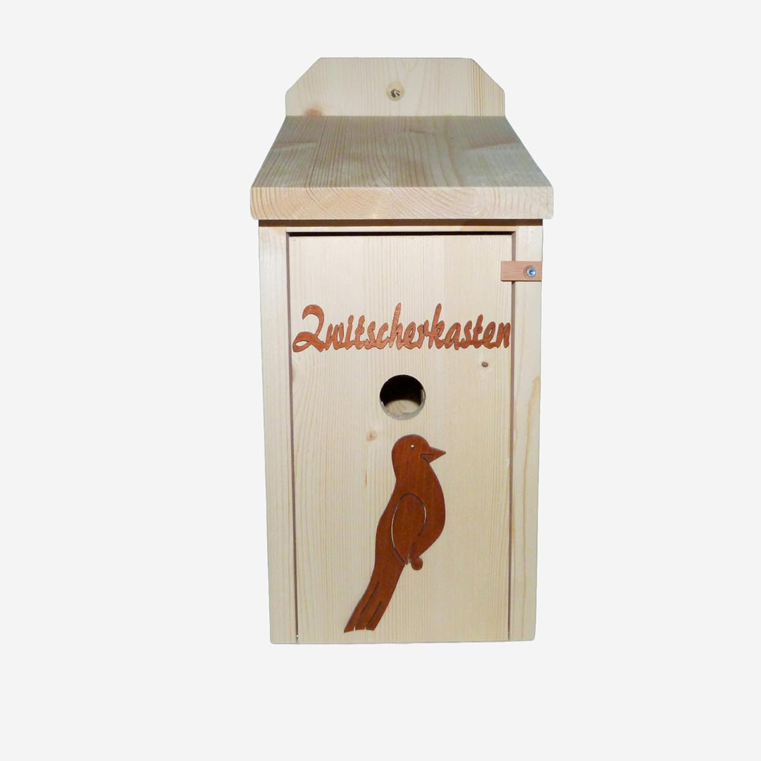 Vogelhaus Schnapsbar Garten Geschenk Zwitscherkasten mit Vogelmotiv