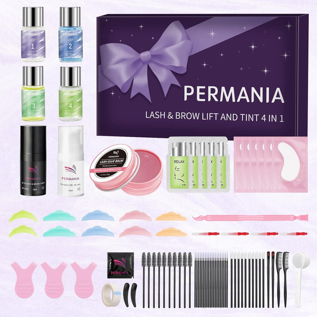 Permania Wimpernlifting, Wimpernfarbe Schwarz, 2 in 1 Wimpernlifting Set Mit Farbe Schwarz, Ergebnis