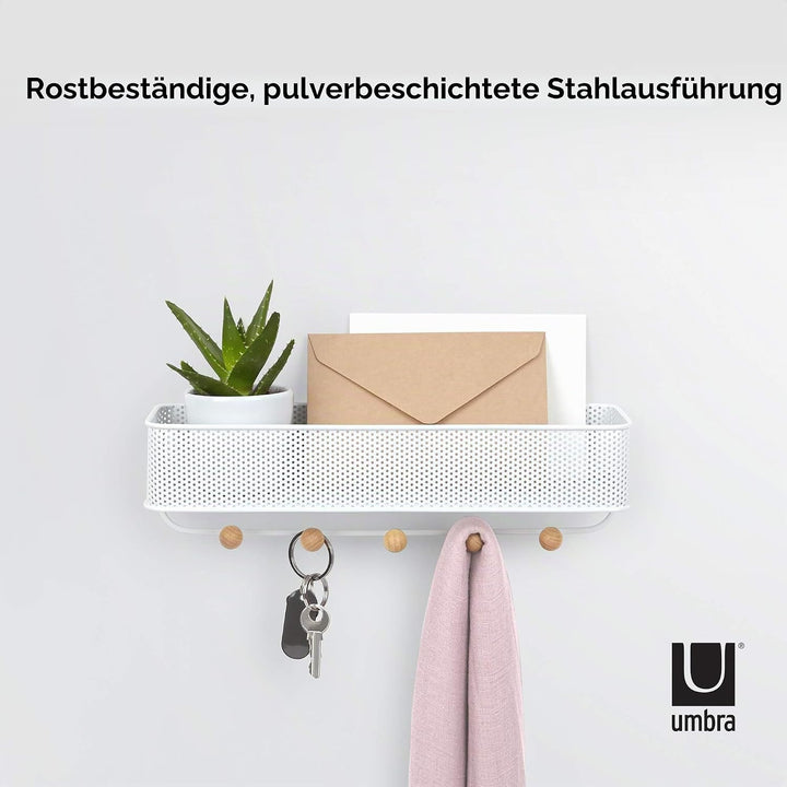 Umbra Estique Schlüsselbrett mit Briefablage, Multifunktionaler Wand Organizer für den Eingangsberei