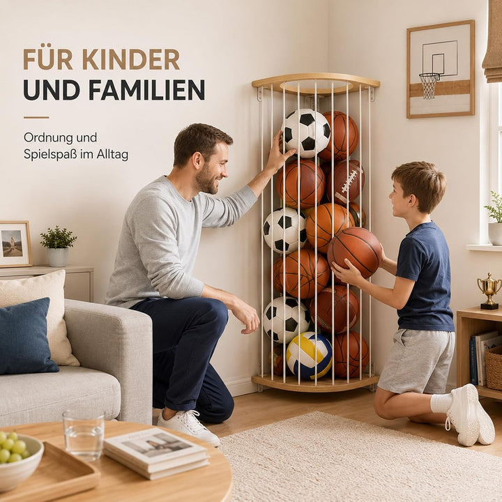 Garage Organizer Ballhalterung Wand - Slackline Ballnetz für 5 Bälle