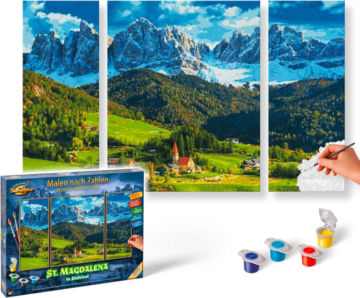 Schipper 609260760 Malen nach Zahlen - St. Magdalena in Südtirol - Bilder malen für Erwachsene, inkl