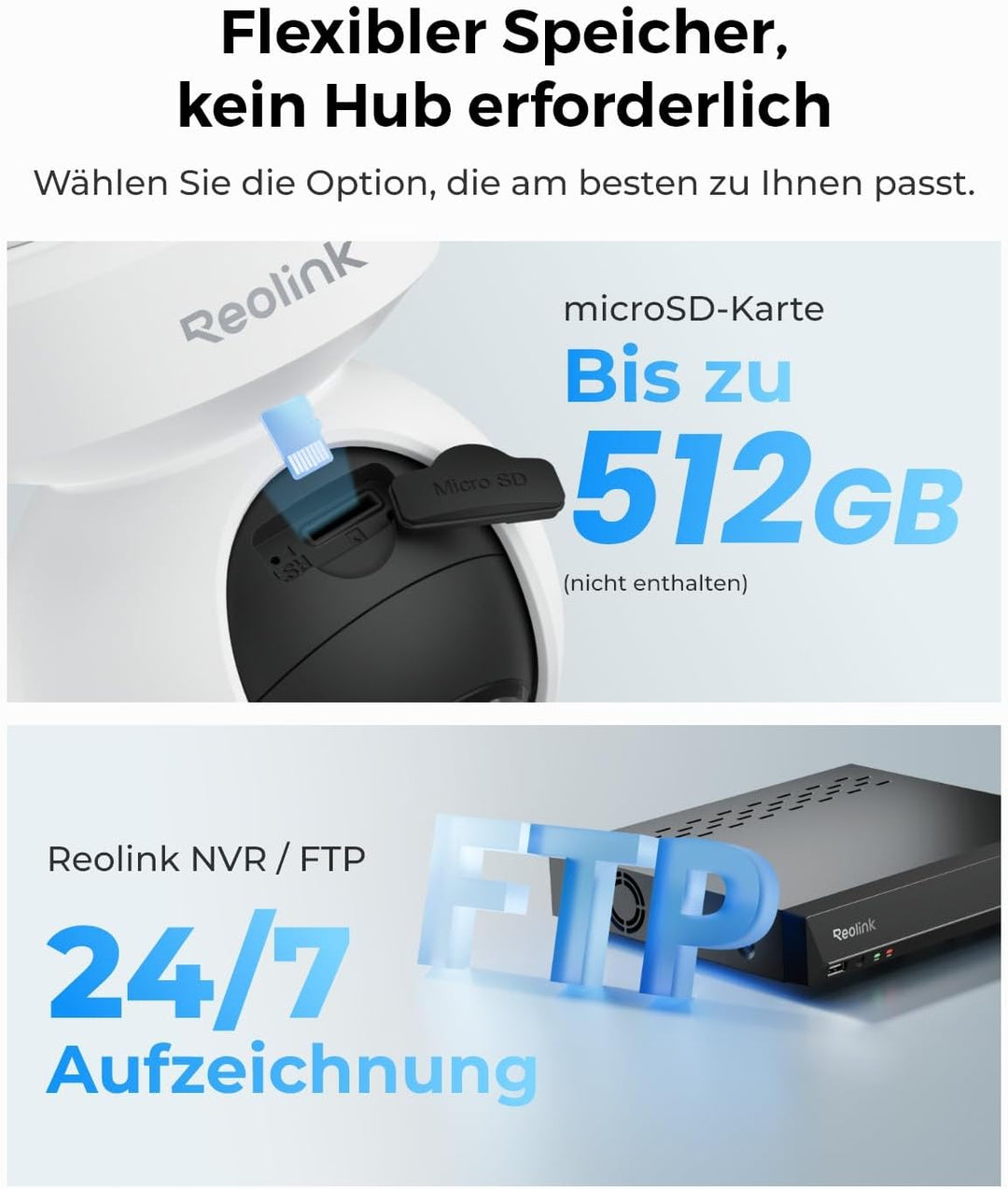 Reolink 4K PoE-Sicherheitskamera für Heimüberwachung, IP-Kamera für den Aussenbereich mit Farbnachts