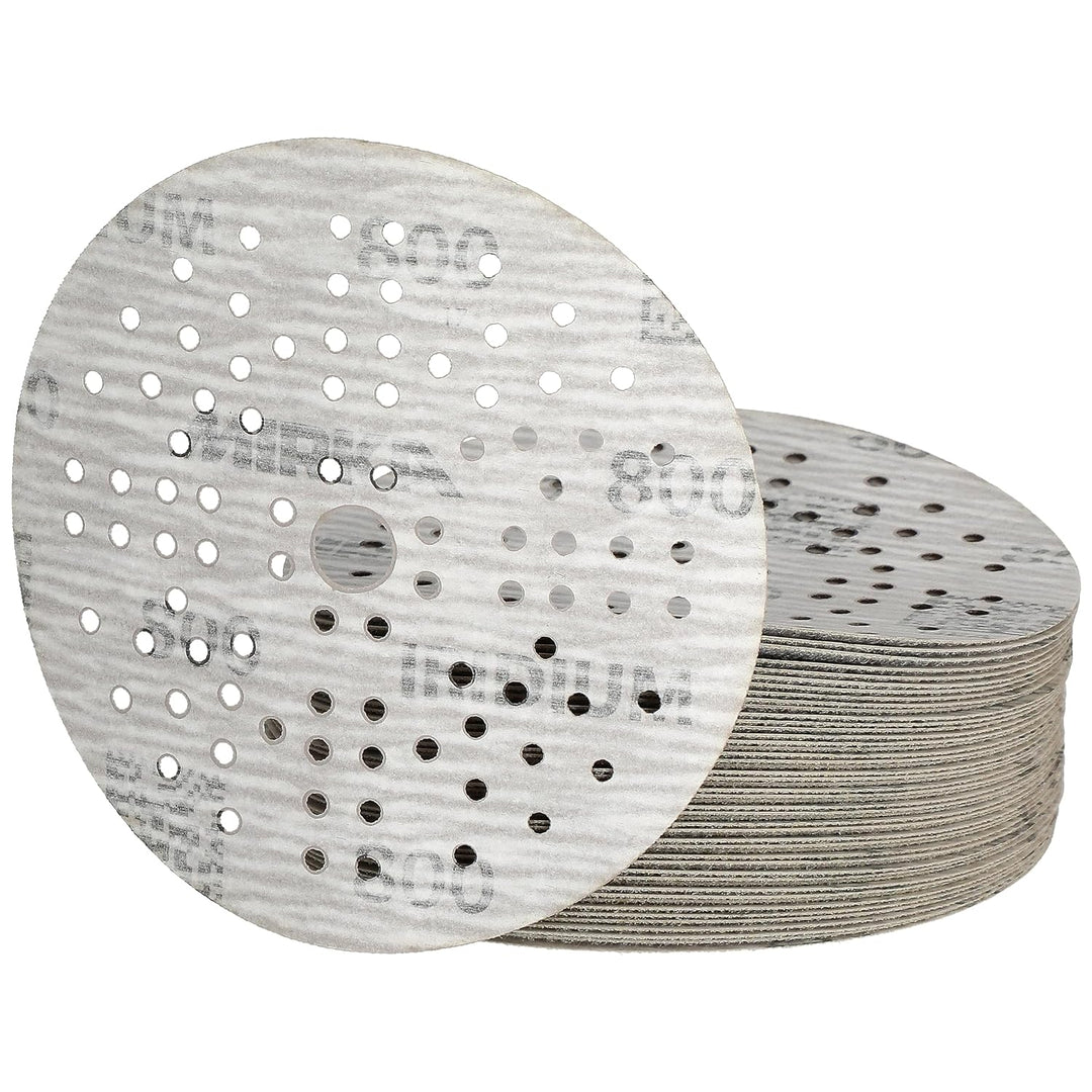 Mirka Iridium Premium-Schleifpapier Ø 125mm Klett 89-Loch, Korn 800, 100 Stk / Zum Schleifen von Lac
