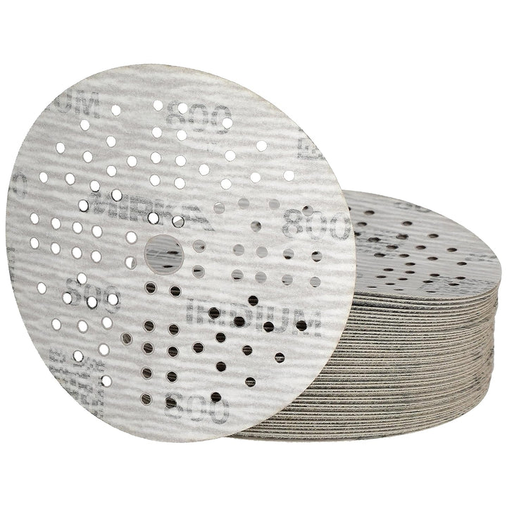 Mirka Iridium Premium-Schleifpapier Ø 125mm Klett 89-Loch, Korn 800, 100 Stk / Zum Schleifen von Lac