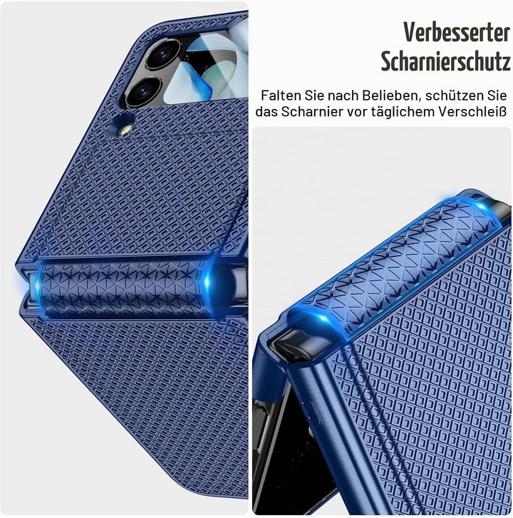 Doeshine für Samsung Galaxy Z Flip 4 Hülle mit Scharnierschutz &amp; Displayschutzfolie, Rutschfester Te