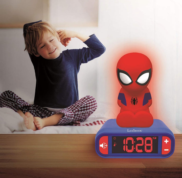 Lexibook, Spider-Man, Nachtlicht-Wecker, RL800SP | Klänge und Melodien, LCD-Display mit Hintergrundb