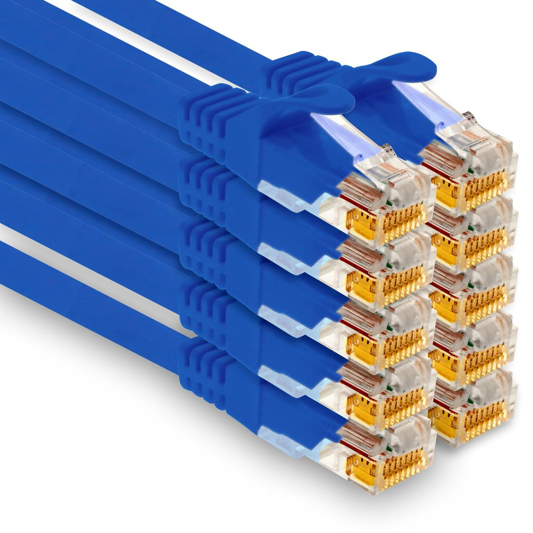 1aTTack.de - 10 X 0,5m Cat7 Netzwerkkabel, Cat.7 Ethernet, Lan &amp; Cat 7 Patchkabel für maximale Inter