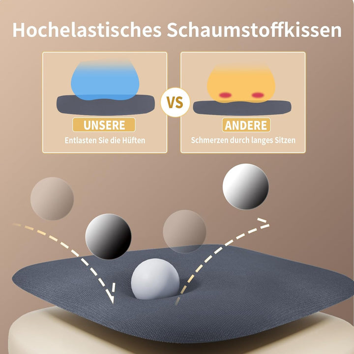 naspaluro Bürostuhl mit Hochklappbare Armlehnen, Schreibtischstuhl Ergonomisch, Drehstuhl mit Netzbe