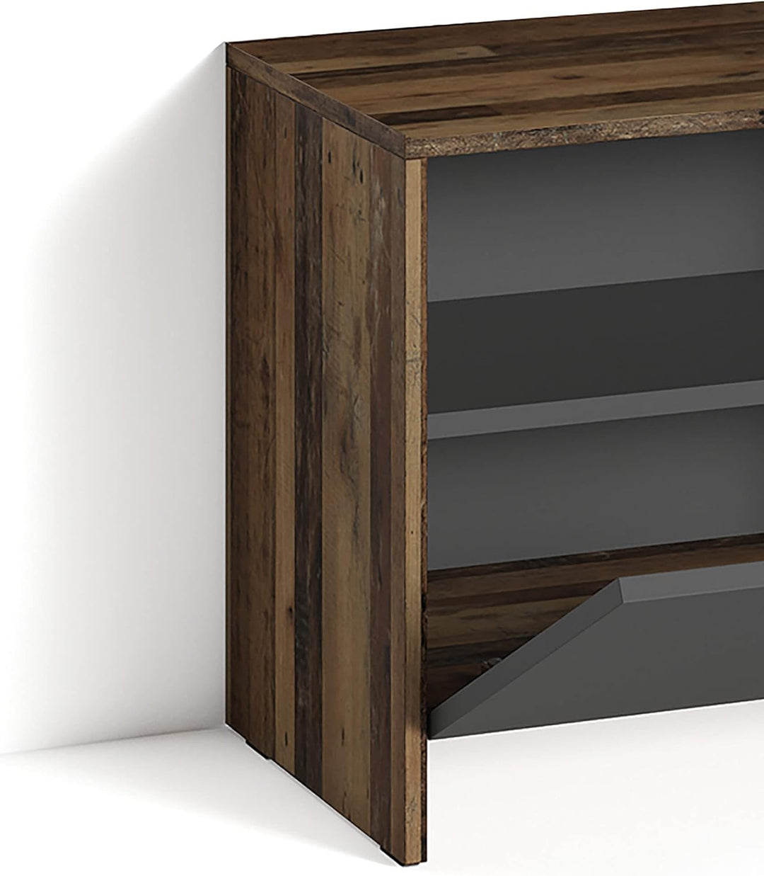 byLIVING Sitzbank Ben/Schuhschrank in Old Wood Dunkelbraun/Front anthrazit/kleine Flur-Kommode mit K