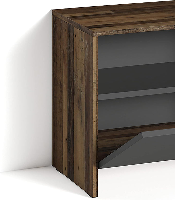 byLIVING Sitzbank Ben/Schuhschrank in Old Wood Dunkelbraun/Front anthrazit/kleine Flur-Kommode mit K