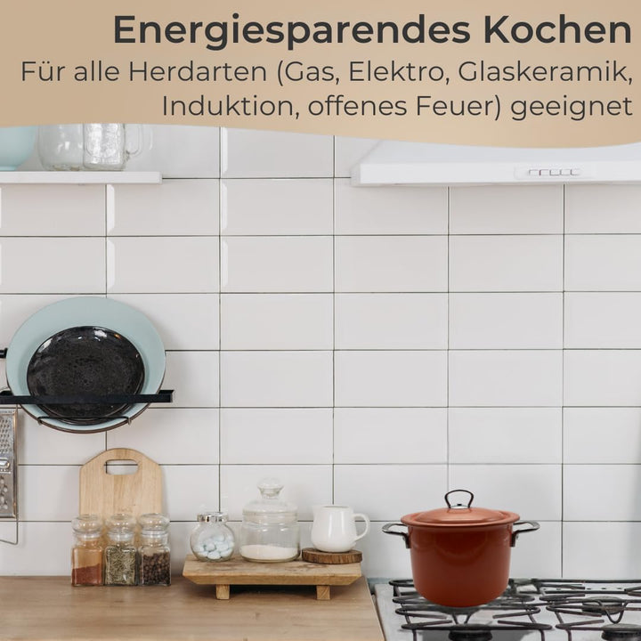 Riess, 2189-001, Fleischtopf mit Deckel 20cm, 4L, Emaille, CLASSIC Edition, Mango