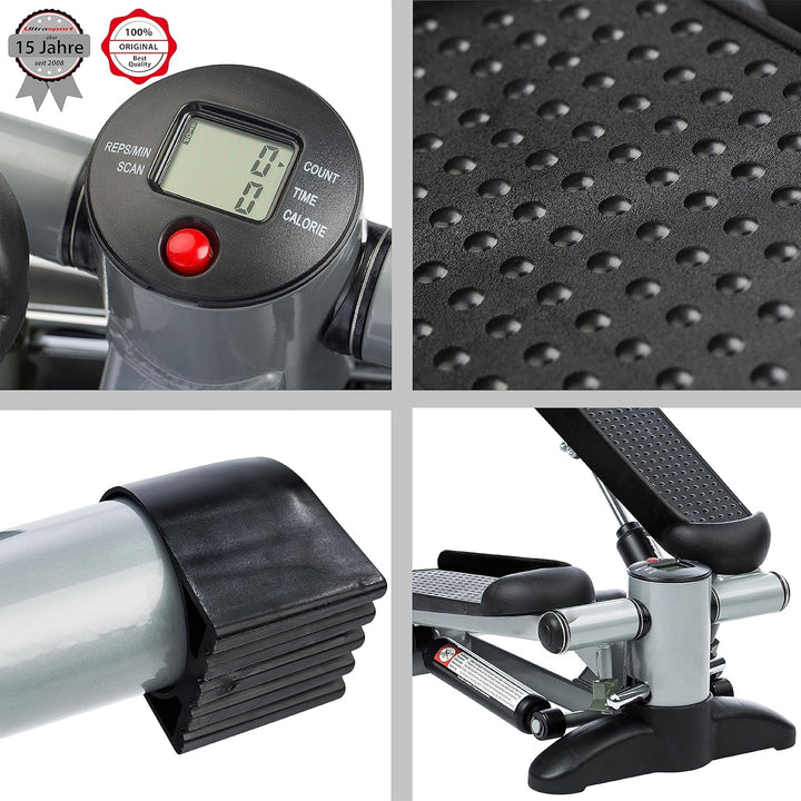 Ultrasport Swing Stepper, Up-Down Stepper, Stepper mit oder ohne Trainingsbänder, Ganzheitliches Sch