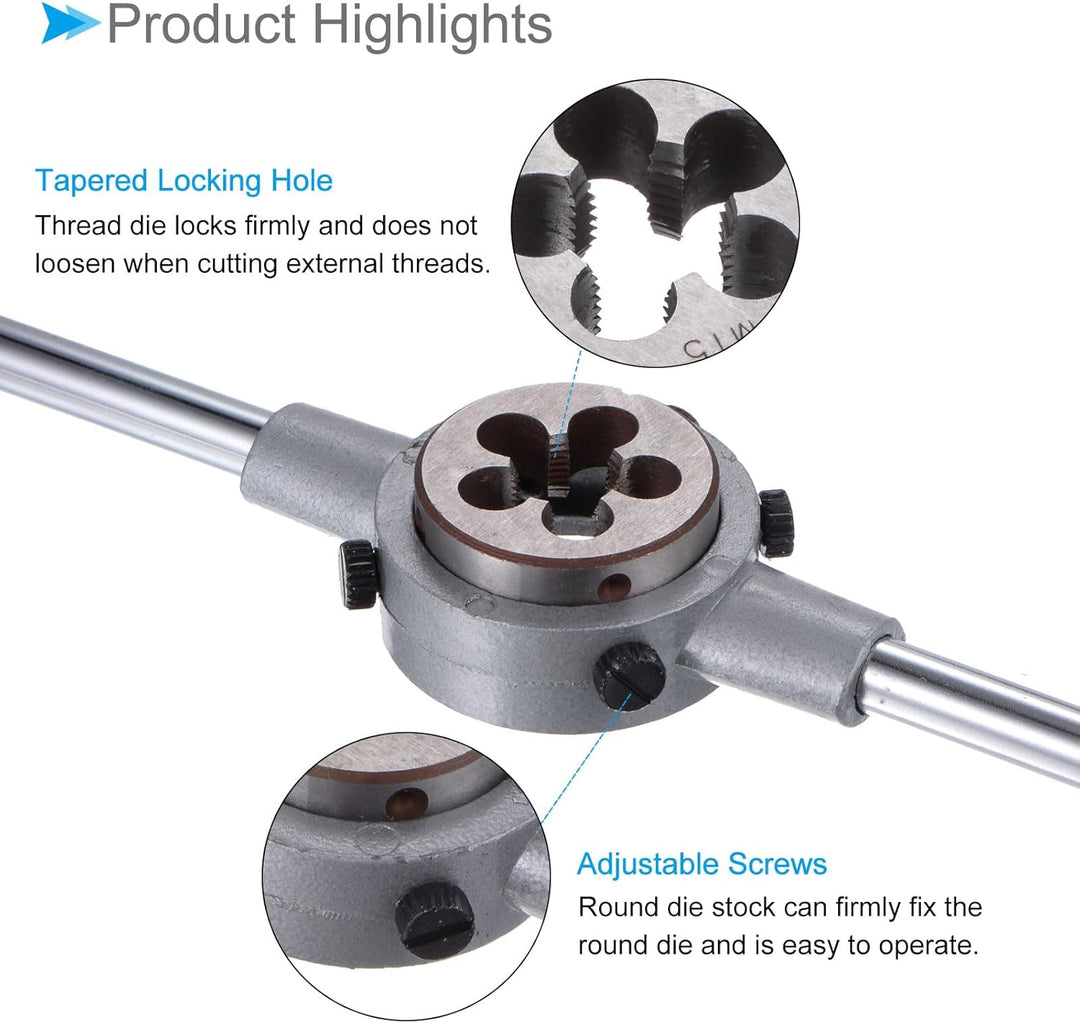 Die Stock Griff Set, M15x1.5 Gewindeschneideisen & 38mm Aussendurchmesser / M12-M16 Gewindeschneidei
