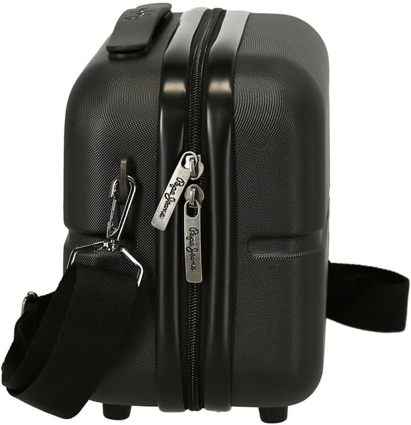 Pepe Jeans Chest Kulturbeutel mit Umhängetasche, 29 x 21 x 15 cm, Schwarz, 29x21x15 cms, Anpassbare