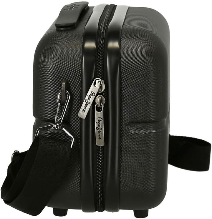 Pepe Jeans Chest Kulturbeutel mit Umhängetasche, 29 x 21 x 15 cm, Schwarz, 29x21x15 cms, Anpassbare