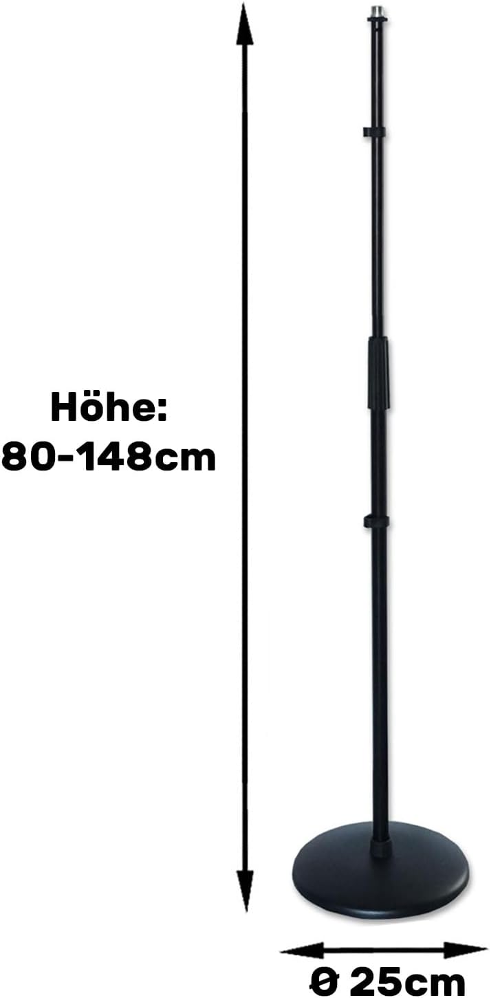 keepdrum MS015 Mikrofonständer gerade mit rundem Tellerfuss Stativ gerade MS015, Stativ gerade MS015