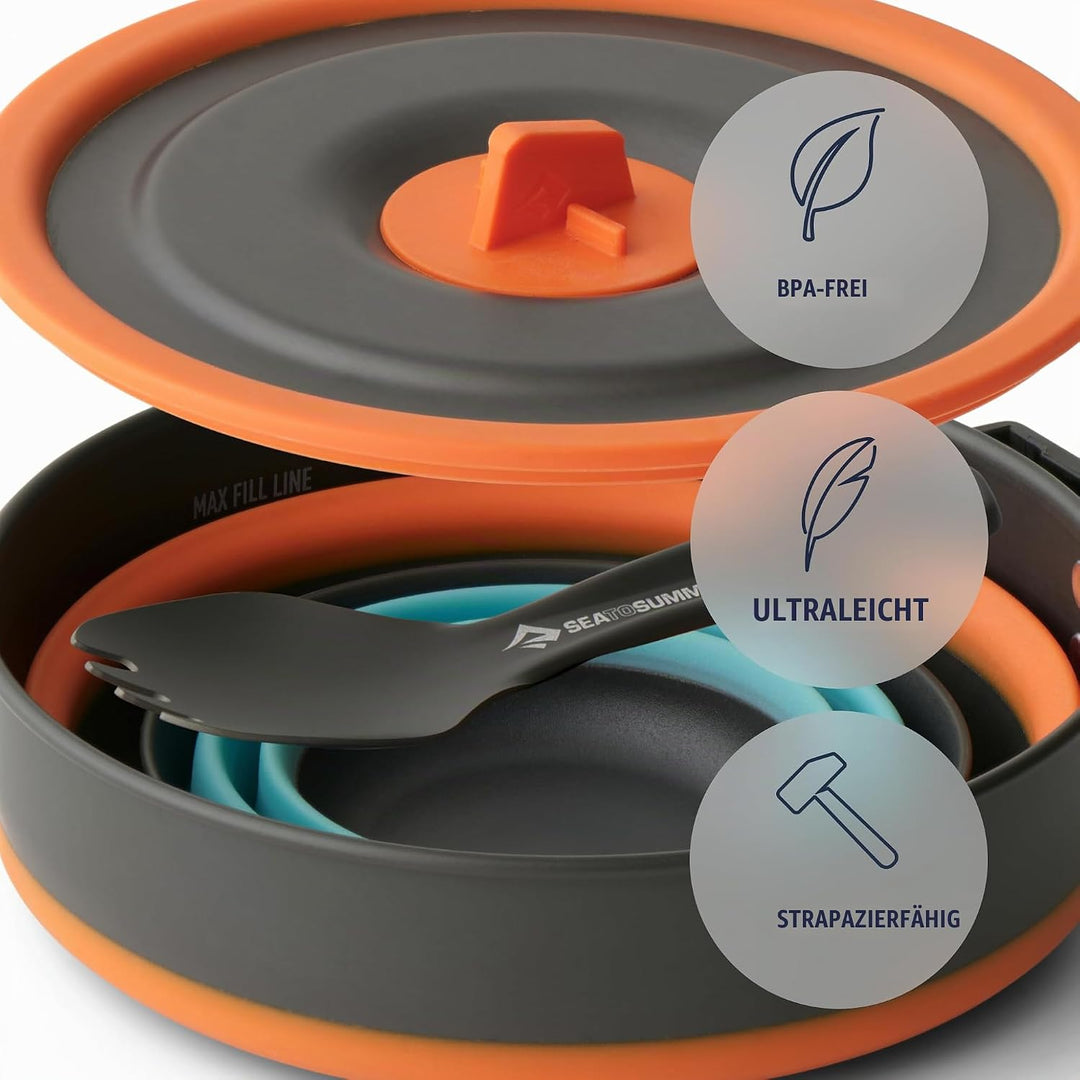 Sea to Summit - Frontier Ultralight Collapsible One Pot Cook Set - 1 Person, 3-teilig - 1 L Topf + B