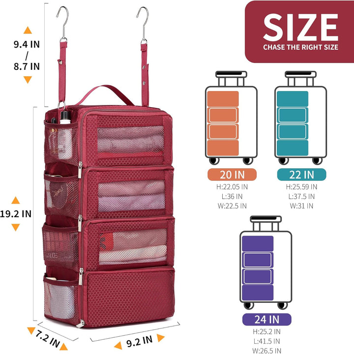 Koffer-Organizer, Reisetaschen-Organizer für Gepäck, Kompressions-hängende Packwürfel für Reisen, Ha