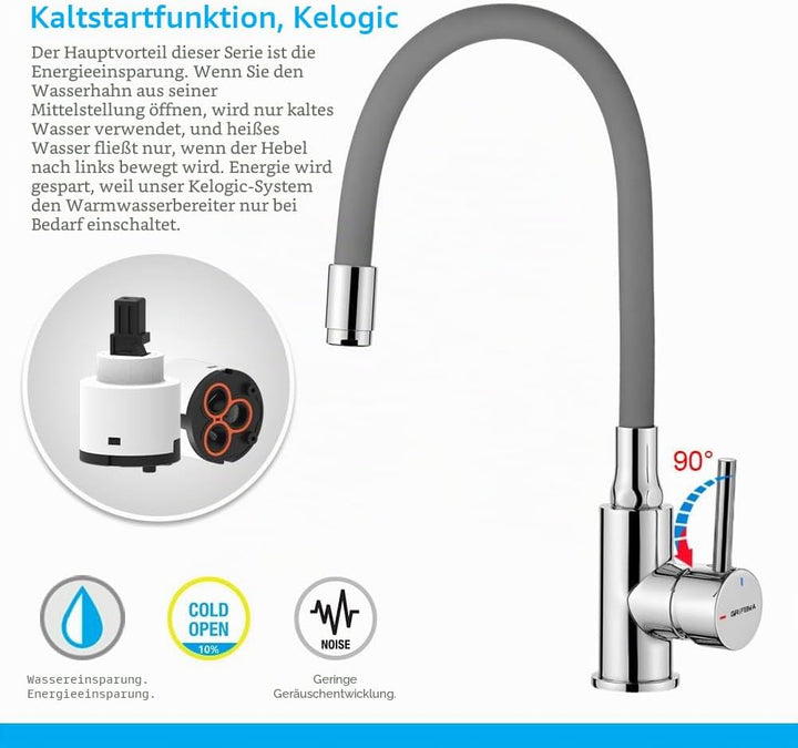 GRIFEMA GRIFERÍA DE COCINA-G4002-9 | Küchenarmatur - Wasserhahn Küche mit Flexibler Auslauf, Hoher A