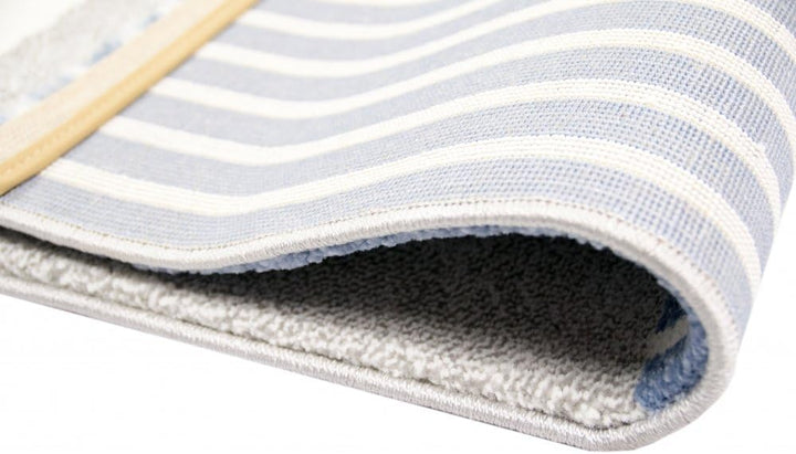 CARPETIA Teppich Kinderzimmer Babyzimmer Jungen AFFE Pirat blau crème grau schwarz Grösse 80 cm Rund