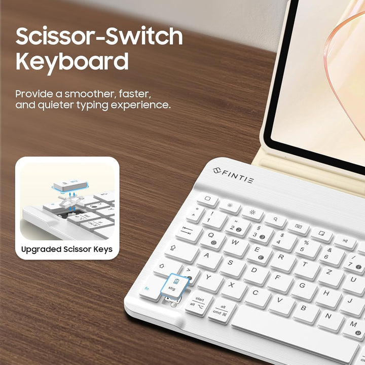 Fintie Tastatur Hülle für iPad Air 11 Zoll M2, iPad Air 6/5/4 (2024/2022/2020) 10,9 Zoll, TPU Rücksc