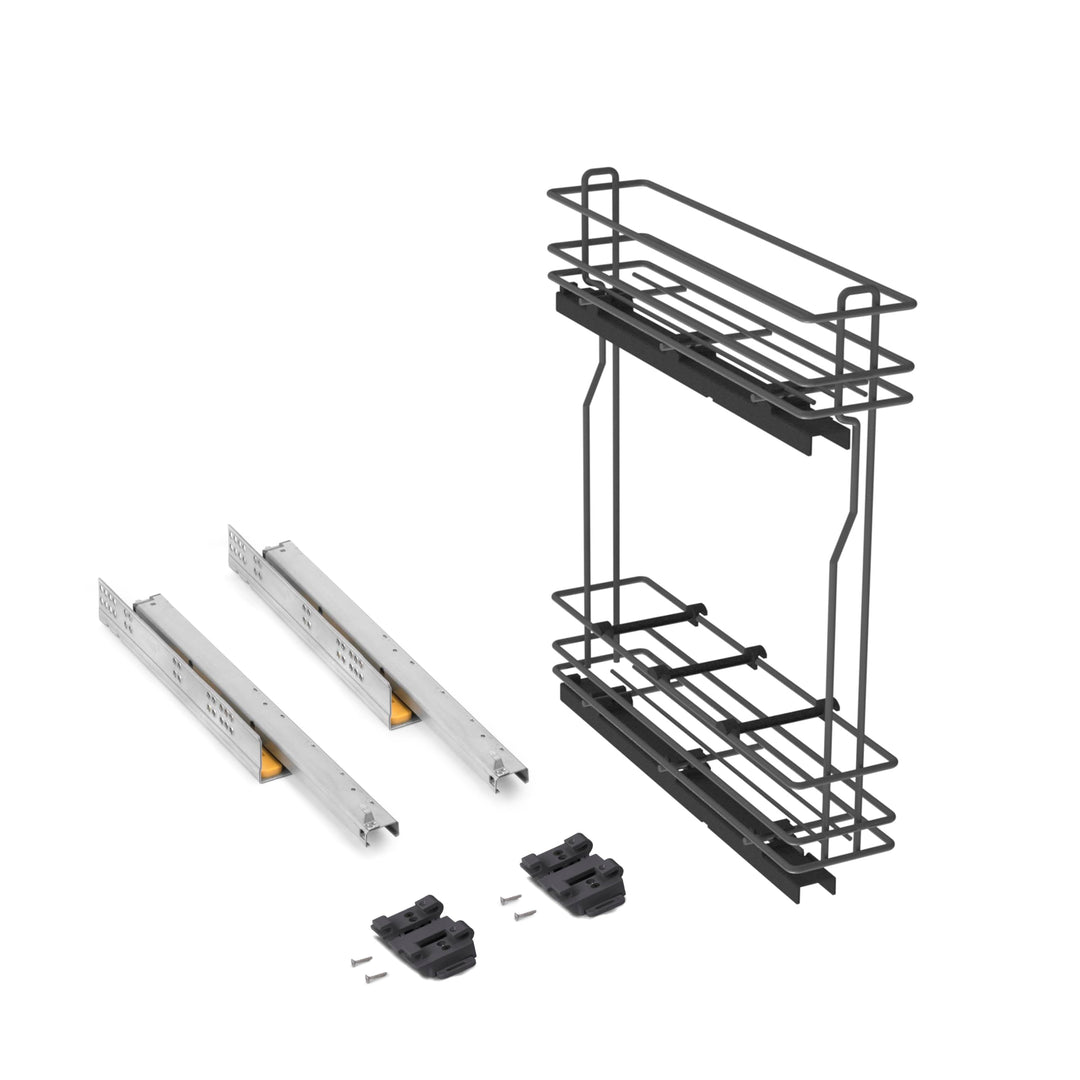 Emuca - Küchenmöbe Ausziehbarer Flaschenhalter, seitlich ausziehbar, sanftem Schliessen,Modul 150mm,