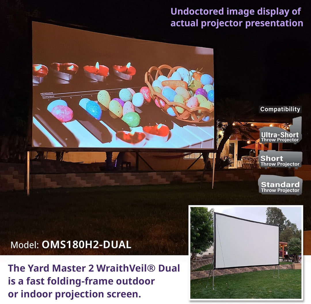Elite Screens OMS100H2-DUAL Mobile Garten Leinwand Yard Master 2 Dual 222 Outdoor Projection Screen