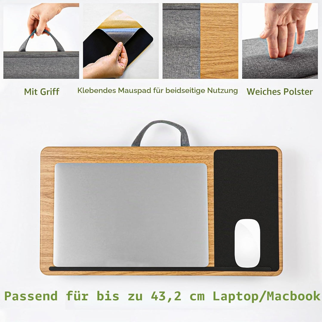 ergomi Laptopkissen Schoss | Homeoffice Kissentablett mit Kissen | Laptoptisch fürs Bett/Couch/Sofa
