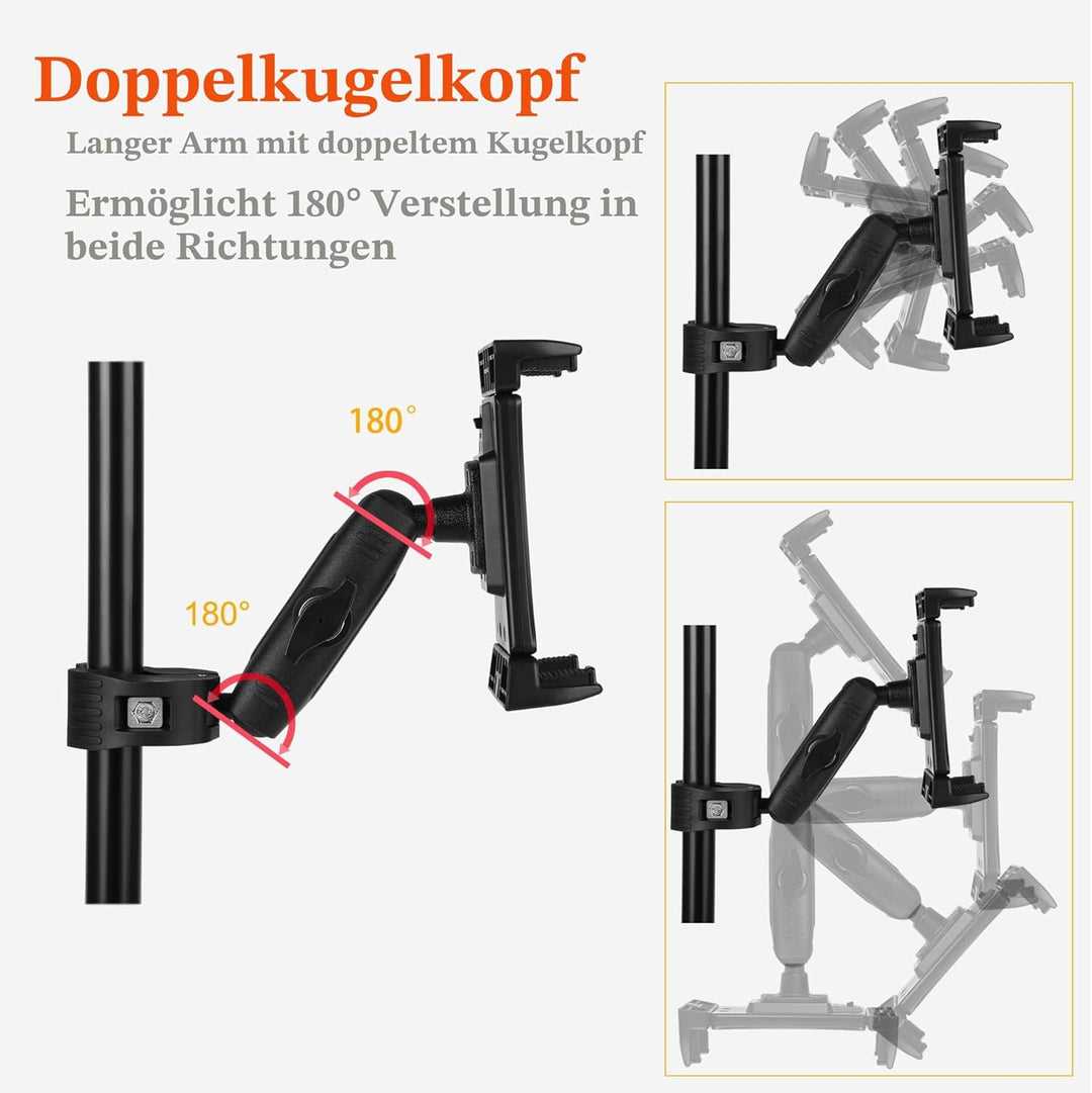 Peastrex IPad Halter für Mikrofonständer Tablet Handyhalterung Mikrofon Notenständer verstellbar dre