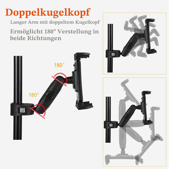 Peastrex IPad Halter für Mikrofonständer Tablet Handyhalterung Mikrofon Notenständer verstellbar dre