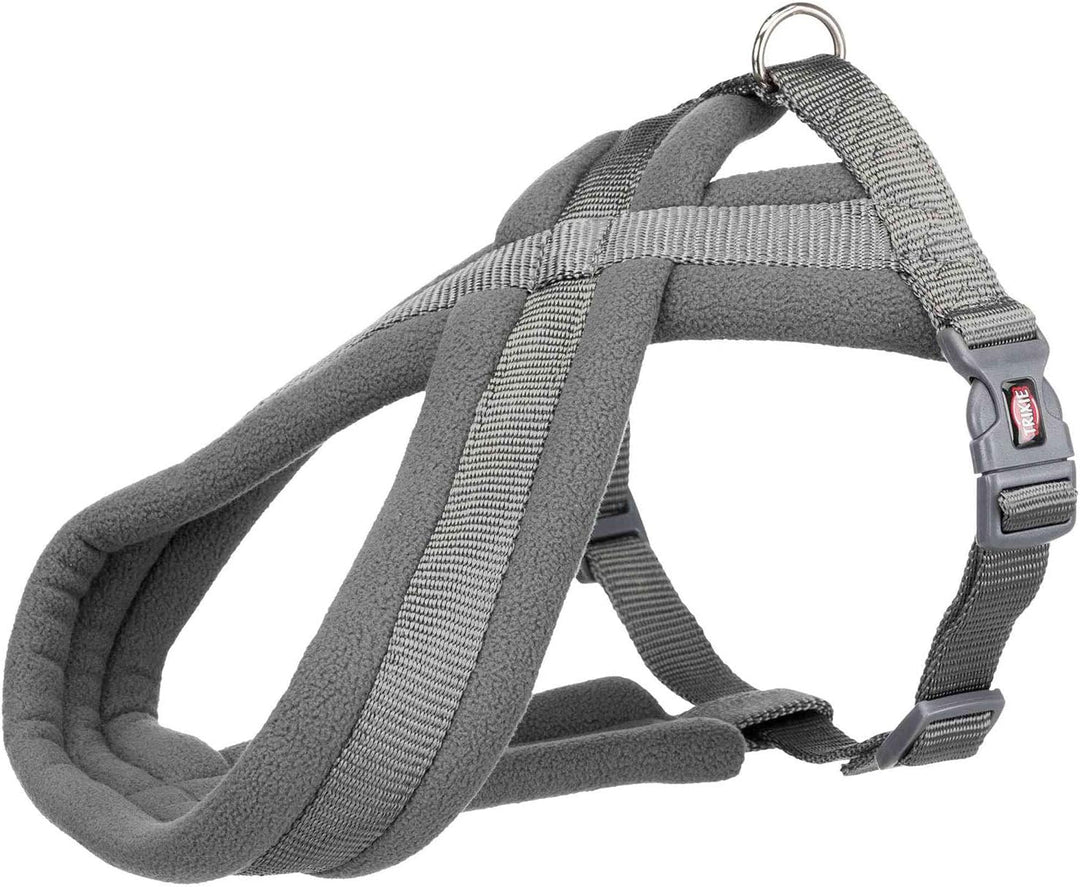 TRIXIE Premium Touren-Geschirr für Hunde, Luxury Comfort, Graphitgrau, L–XL, Tierfreundliche Polster
