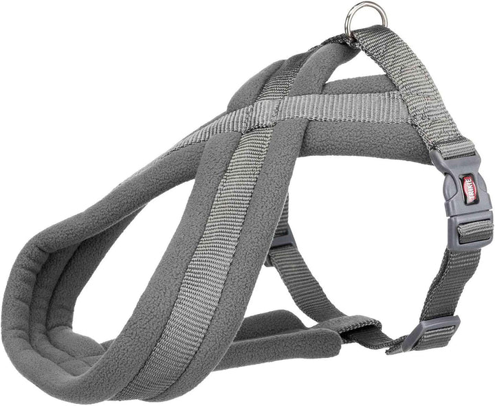 TRIXIE Premium Touren-Geschirr für Hunde, Luxury Comfort, Graphitgrau, L–XL, Tierfreundliche Polster