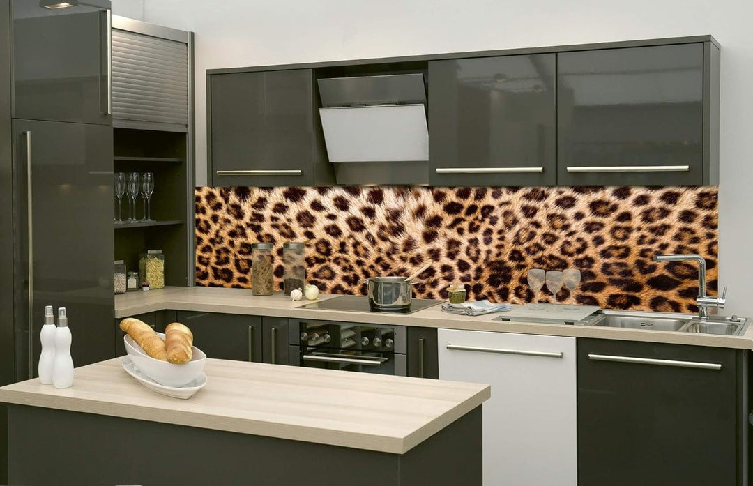 DIMEX Küchenrückwand Folie selbstklebend LEOPARDENFELL | Klebefolie - Dekofolie - Spritzschutz für K
