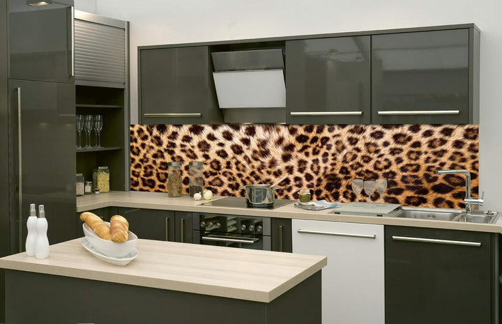 DIMEX Küchenrückwand Folie selbstklebend LEOPARDENFELL | Klebefolie - Dekofolie - Spritzschutz für K