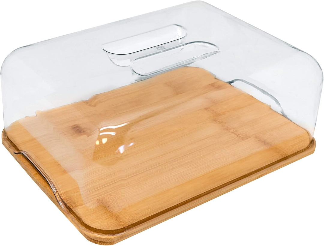 NERTHUS FIH 676 676 Käseplatte mit PVC, Holzkiste, ideal zum frischhalten ihrer käse, Bambus, Braun