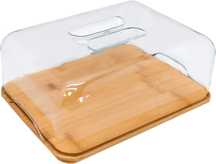 NERTHUS FIH 676 676 Käseplatte mit PVC, Holzkiste, ideal zum frischhalten ihrer käse, Bambus, Braun