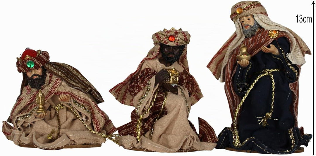 ZICOM Ankleidefigurenset Jerusalem, Krippenfiguren barock ca. 13cm 9-TLG. Polyresin bekleidet