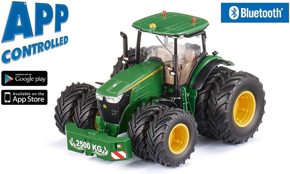 siku 6735, John Deere 7290R Traktor, Grün, Metall/Kunststoff, 1:32, Ferngesteuert, Steuerung mit App
