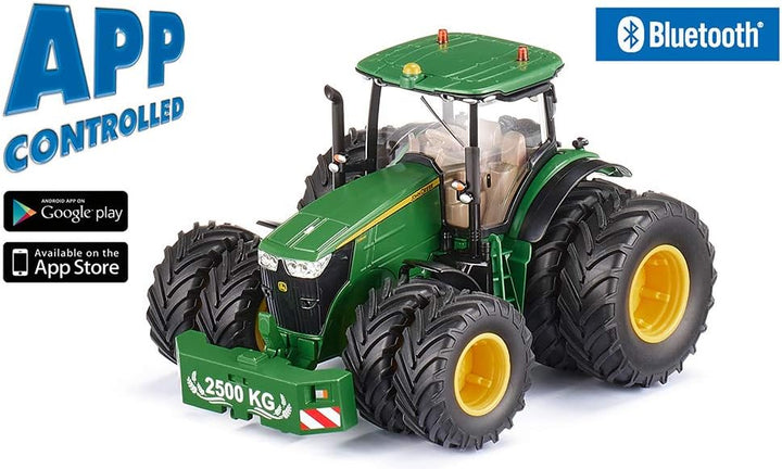siku 6735, John Deere 7290R Traktor, Grün, Metall/Kunststoff, 1:32, Ferngesteuert, Steuerung mit App