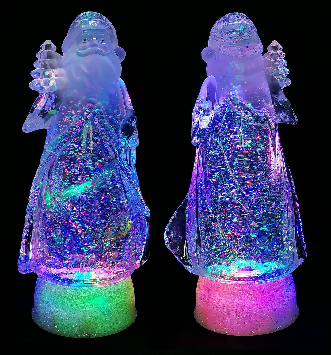 Schneekugel mit bunter Regenbogen LED Beleuchtung & Glitzerantrieb 12,5 * 9,5 * 26,5 cm als Weihnach