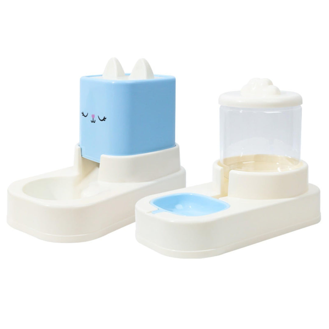 YIYILU Futter- und Wasserspender für Katzen – 2-in-1 automatische Fütterung, robust & sparsam, geeig