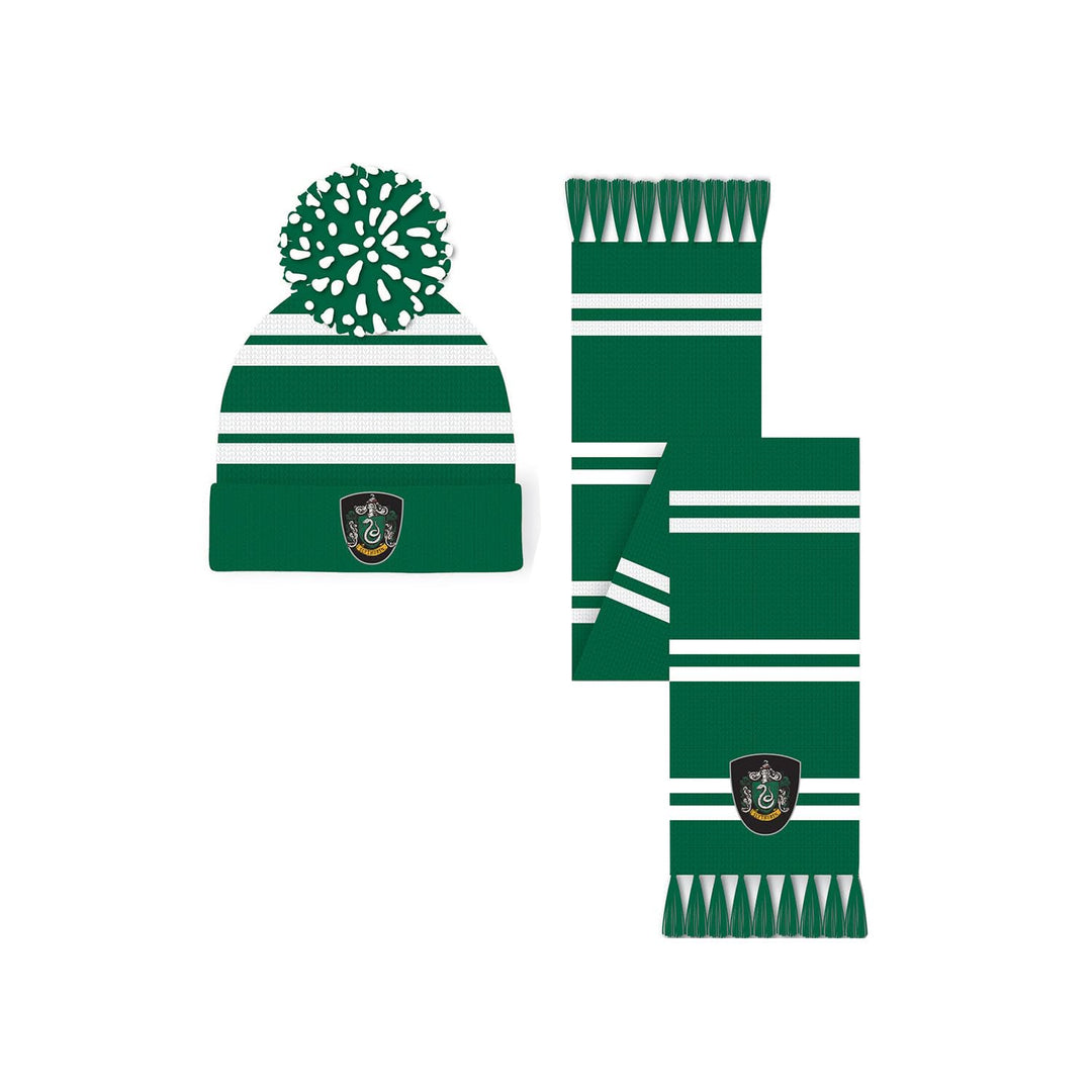 Harry Potter Unisex Slytherin Hat & Scarf Winter-Zubehör-Set, grün, Einheitsgrösse